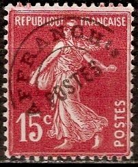 France; 1921: Sc. # 165:  Used Pre Cancelled Single Stamp