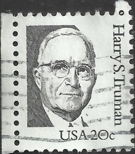 # 1862d USED PERF.11.2 MOTTLED TAGGING SHINY GUM HARRY S. TRUMAN