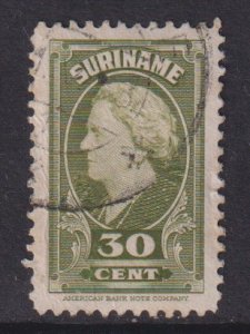 Surinam #198 used 1945 Wilhelmina  30c