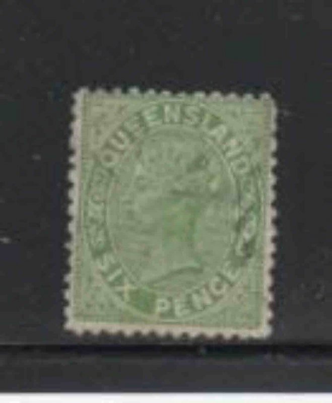 AUSTRALIA-QUEENSLAND #69 1882 6p QUEEN VICTORIA F-VF USED a