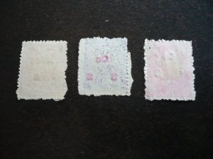 Stamps - Travancore - Scott# O9, O24, O35 - Used Partial Set of 3 Stamps