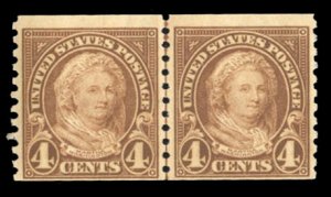 United States, 1910-30 #601 Cat$55, 1923 4c yellow brown, horizontal guide li...