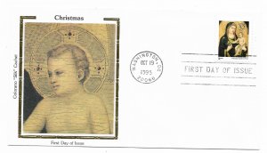 US 3003A 32c Christmas Madonna booklet single FDC Colorano Silk Cachet ECV$12.50