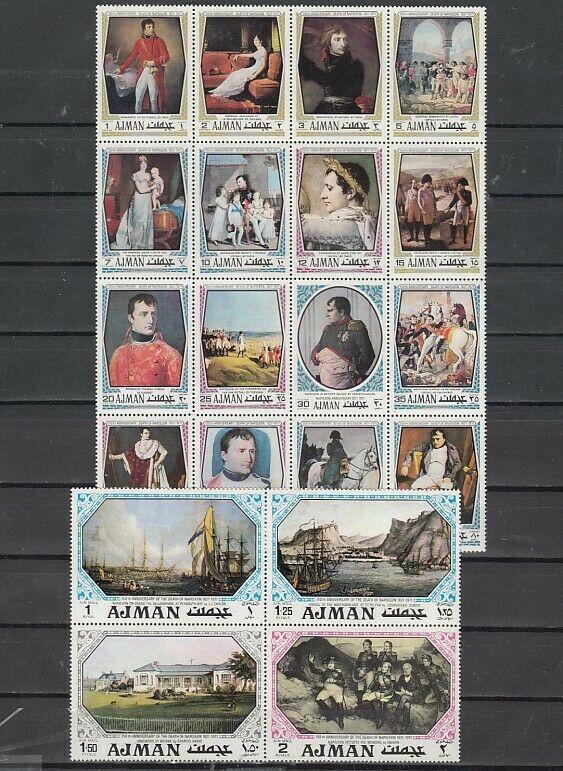 Ajman, Mi cat. 1148-1167 A. Paintings of Napoleon issue.