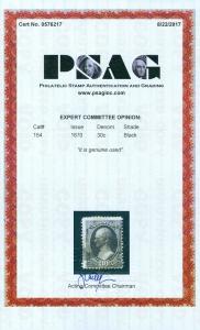 EDW1949SELL : USA 1870 Sc #154 Used Nice stamp w/light cancel PSAG Cert Cat $300