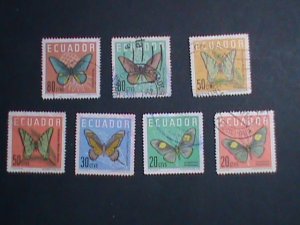ECUADOR STAMP-1970 COLORFUL BEAUTIFUL LOVELY BUTTERFLY USED STAMPS-VERY FINE