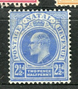 SOUTH AFRICA NATAL; Early 1900s Ed VII issue Mint hinged Shade of 2.5d. value