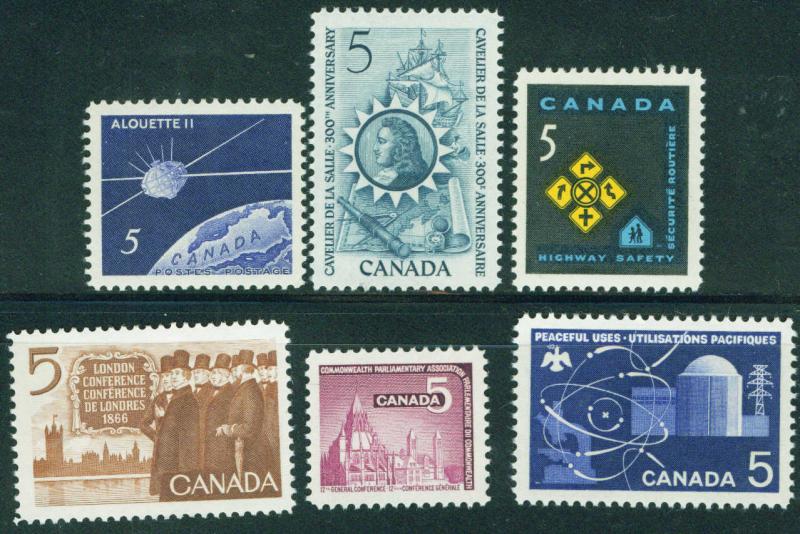 CANADA Scott 445-450 MH* 1966 stamps