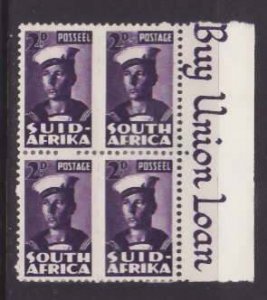 South Africa-Sc#93- id8-unused og NH 2p block with add in selvedge-Sailor-1943-