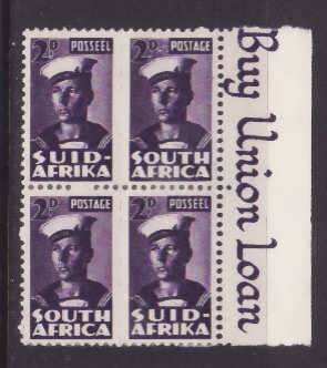 South Africa-Sc#93- id8-unused og NH 2p block with add in selvedge-Sailor-1943-
