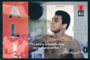 NEVER OFFERED TUVALU 2022 MUHAMMAD ALI  IMPERF SOUVENIR SHEET MINT NH