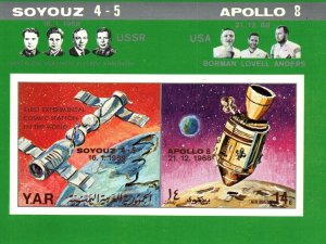 Yemen 1968 Soyous / Apollo 8 Space Sheet MNH - T139