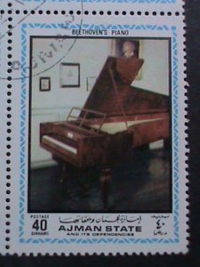 ​AJMAN  WORLD FAMOUS MUSICIANS COMPLETE SET OF 8 CTO VF WE SHIP TO WORLDWIDE