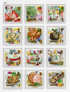 Guernsey Sc 508a-l 1992 Christmas stamp singles mint NH