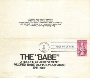 1932 18c BABE ZAHARIAS - Babe Zaharias Foundation Sheet (Golf)