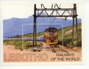 1984 Lesotho Railways of the World SS (Scott 458) MNH