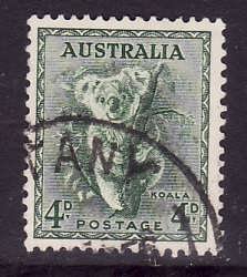 Australia-Sc#171-used 4p green-Koala-1942-