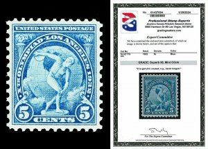 Scott 719 1932 5c Olympics Issue Mint Graded Superb 98 NH with PSE CERT