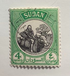 Sudan 1951 Scott 101 used - 4m, local motives, Baggara Girl