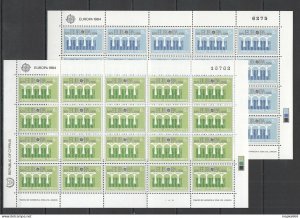 P0401 1984 Cyprus Europa Cept Art Architecture Bridges 2Sh Mnh