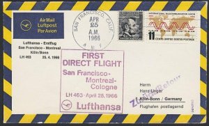 USA 1966 Lufthansa first flight to Germany..................................H292