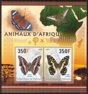 Djibouti 2013 Butterflies ( II ) Sheet MNH