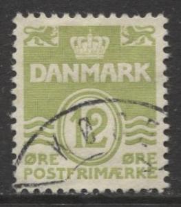 Denmark - Scott 333 - Definitive Issue -1952 - Used - Single 12o Stamp