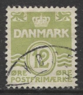 Denmark - Scott 333 - Definitive Issue -1952 - Used - Single 12o Stamp