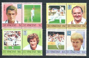 ST. VINCENT - 1985 LEADERS OF THE WORLD / SPORTS / CRICKET - 8V - MINT NH