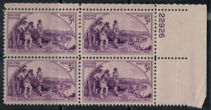 U.S. #904* NH Plate Block  CV $1.75  Kentucky Statehood