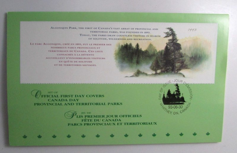 1993 Canada Official FDCs #1472-83 Provincial and Territorial Parks