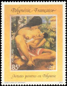 French Polynesia #606-609, Complete Set(4), 1992, Art, Never Hinged