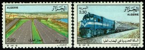 Algeria #858-59  MNH - Train Transportation (1987)