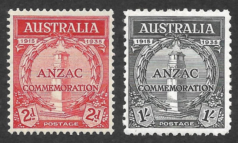 Doyle's_Stamps: 1935 VF-XF Australian ANZAC Issues Scott  #150* to #151*