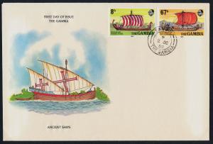 Gambia 413-4 on FDC Ancient Sailing Ships