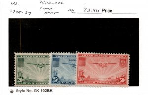 United States Postage Stamp, #C20-C22 Mint NH, 1935 China Clipper (AF)