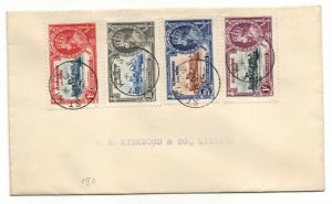 St. Christopher & Nevis 1935 Silver Jubilee VFU set on cover WS24927