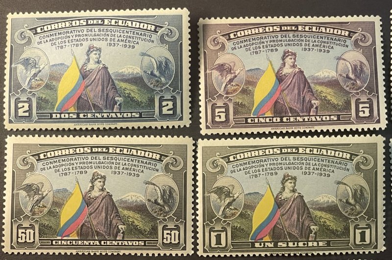 ECUADOR # 366-372 & C57-C63-MINT NEVER/HINGED---COMPLETE SET---1938