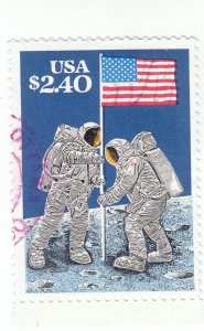 Scott # 2419 -  $2.40 Multicolored - Moon Landing - Used