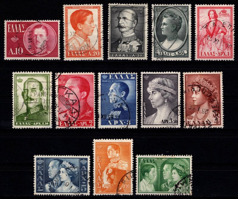 Greece 1957 Royal Family, Part Set (excl. 70l) [Used]