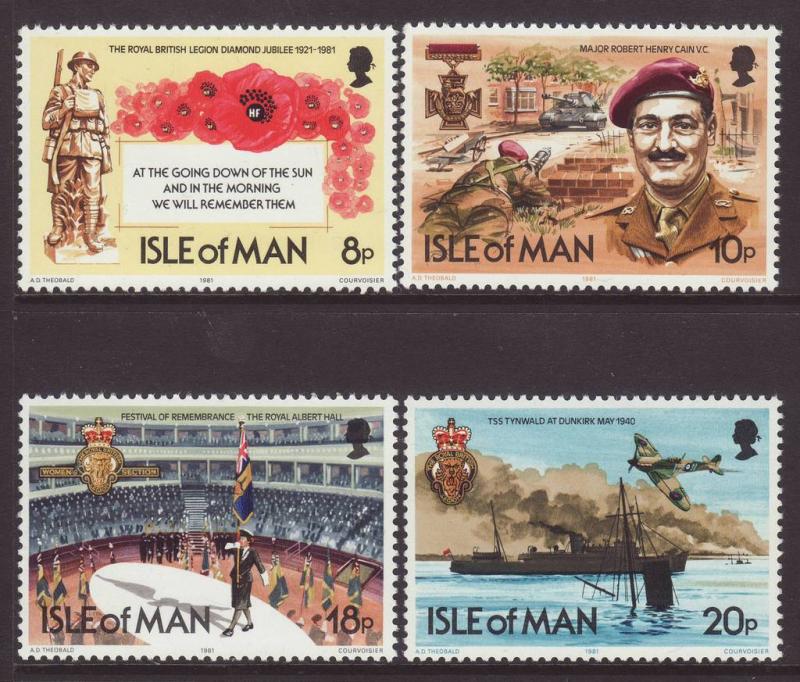 1981 Isle of Man Royal British Legion Set U/M SG205/208