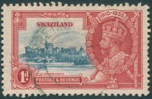 Swaziland 1935 1d deep blue & scarlet Jubilee SG21 used