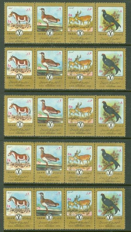 EDW1949SELL : PERSIA 1974 Scott #1777a Animals 12 sets VF MNH Catalog $72.