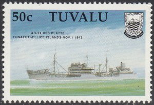 Tuvalu 1990 MNH Sc #546 50c AO-24 USS Platte - WWII Ships