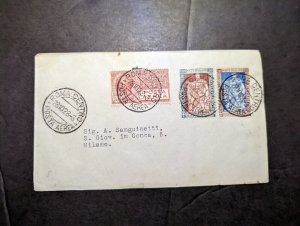 1928 Italy Airmail Cover Rome to Milan Sig A Sanguinetti