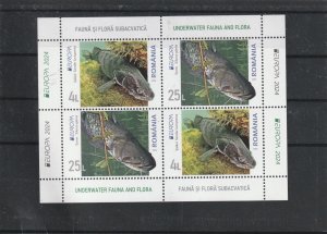 Romania STAMPS 2024 EUROPE CEPT FISH UNDERWATER FAUNA BLOCK TYPE 2 MNH POST