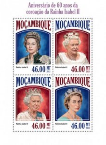 Mozambique - 2013 Queen Elizabeth Anniversary 4 Stamp Sheet 13A-1404
