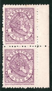GB Local Stamps Pair HERTFORD COLLEGE Oxford University Mint MM B2WHITE44