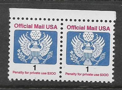 Sc# O143 Official Seal pair MNH