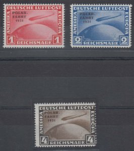 GERMANY 1931 POLAR FLIGHT GRAF ZEPPELIN Sc C40-C42 SET NACHDRUCK MNH (CV$3200)